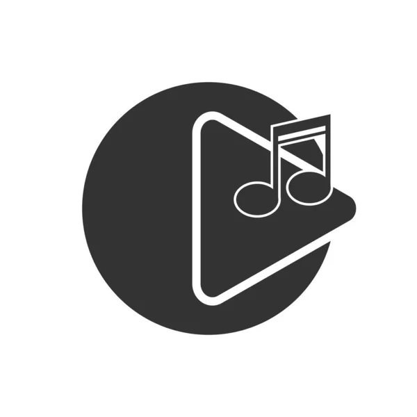 Icono Del Jugador Botón Del Jugador Para Reproducir Una Melodía — Vector de stock