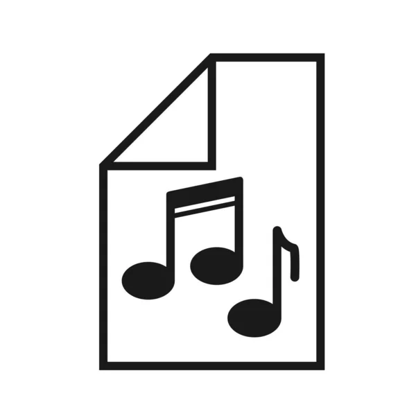 Musikdatei Notizen Auf Einem Blatt Papier Lagerillustration Einfaches Design Für — Stockvektor