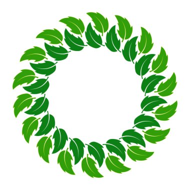 Yuvarlak yapraklar. Metin resimleri veya çizimler için basit düz tasarım