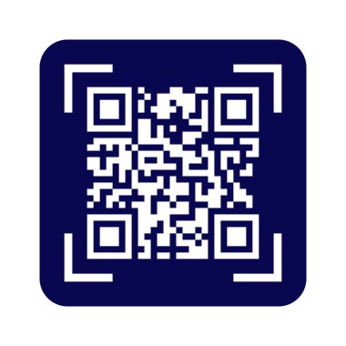 QR kodunun vektör simgesi. Bir logo için basit düz tasarım, siteniz veya uygulamanız için bir etiket