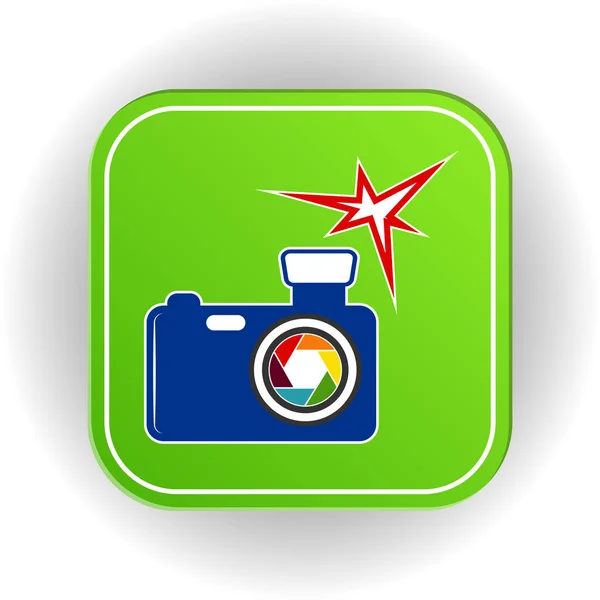 아이콘 플래시 카메라 사이트 애플리케이션 로고를 — 스톡 벡터