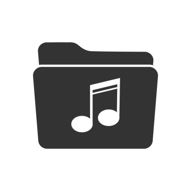 Müzik, müzik çalışmaları ya da dosyalar için vektör simgesi. Web siteleri, uygulamalar ve logolar için stok çizimi. Bir üçgen arkaplan üzerinde not