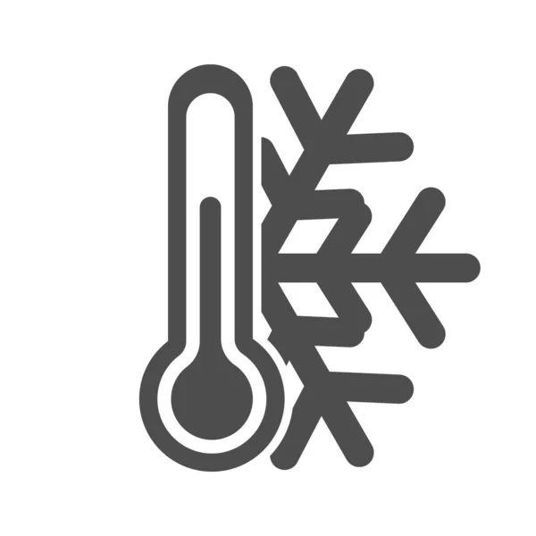 Ikoon Van Een Thermometer Met Een Sneeuwvlok Koud Weer Eenvoudige — Stockvector