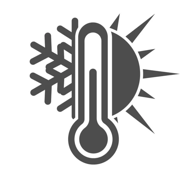 Icono Del Termómetro Con Copo Nieve Sol Clima Frío Cálido — Archivo Imágenes Vectoriales