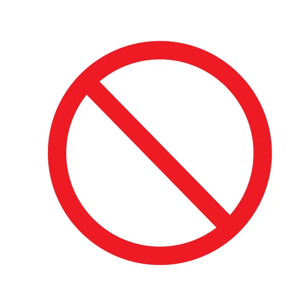 Ikona Skreślonego Koła Symbol Zakazu Ślepy Zarys Prosta Płaska Ilustracja — Wektor stockowy