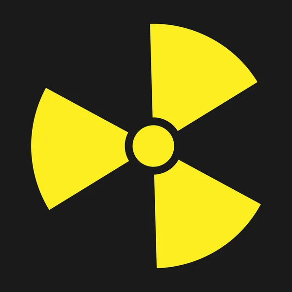 Ícone Radioactividade Material Radioativo Perigo Risco Design Plano Simples Isolado — Vetor de Stock