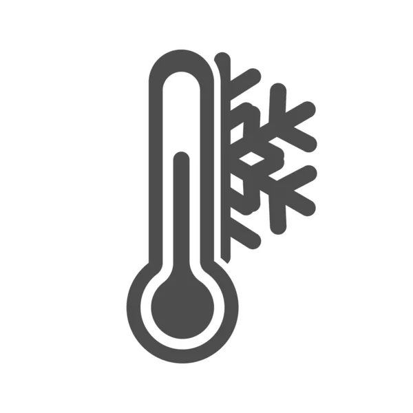 Ikona Teploměru Vločkou Studené Počasí Jednoduchá Plochá Vektorová Ilustrace Populace — Stockový vektor