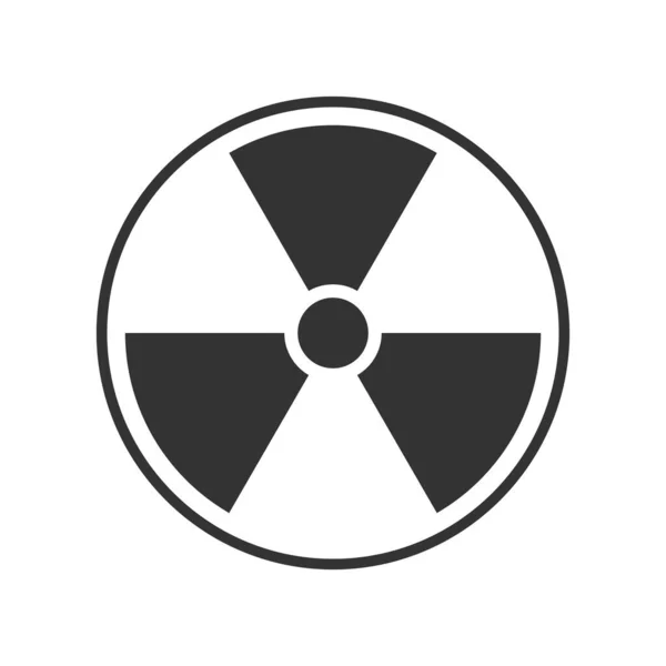 Icona Radioattività Materiale Radioattivo Pericolo Rischio Semplice Design Piatto Isolato — Vettoriale Stock