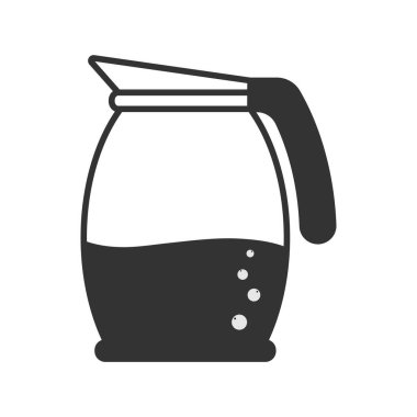 Çaydanlık ya da sürahi ikonu. Vektör hisse senedi çizimi. Basit tasarım beyaz arkaplanda izole edildi, boş ana hat