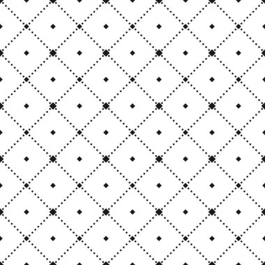 Kusursuz vektör deseni, karelerin noktalı çizgileri. Beyaz bir arkaplanda izole edilmiş bir özet.