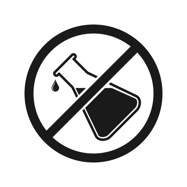 Vektorsymbol Verbot Der Verwendung Eines Chemischen Reagenzglases Vektor Stock Illustration — Stockvektor