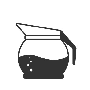 Çaydanlık ya da sürahi ikonu. Vektör hisse senedi çizimi. Basit düz tasarım beyaz arkaplanda izole edildi