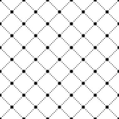 Kusursuz vektör deseni, karelerin noktalı çizgileri. Beyaz bir arkaplanda izole edilmiş bir özet.
