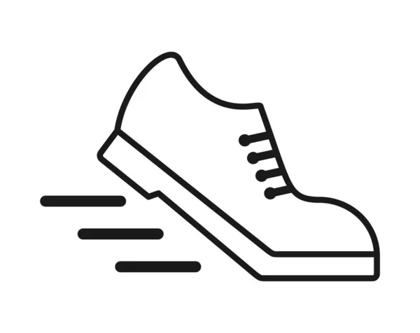 Schuh Symbol Dünne Linie Leere Umrisse Isoliert Auf Weißem Hintergrund — Stockvektor