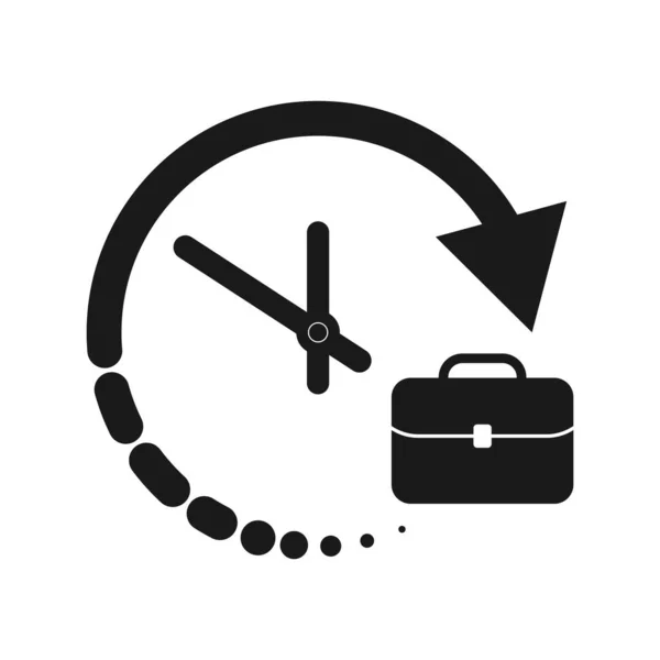 Stilisiertes Uhren Und Aktentaschensymbol Für Logo Logo Knopf Oder Information — Stockvektor