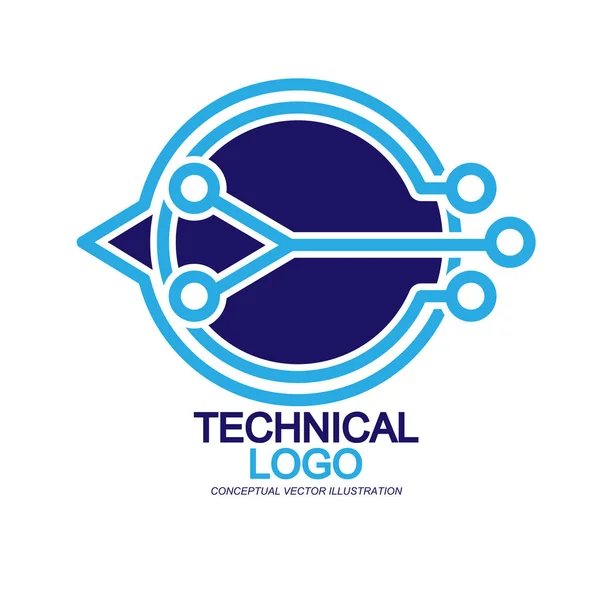 Logotipo Vectorial Del Componente Electrónico Tecnología Digital Abstracta Aislado Sobre — Archivo Imágenes Vectoriales