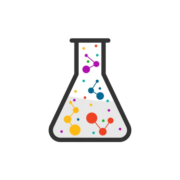 Icono Matraz Laboratorio Con Una Reacción Química Ilustración Vectorial Para — Vector de stock