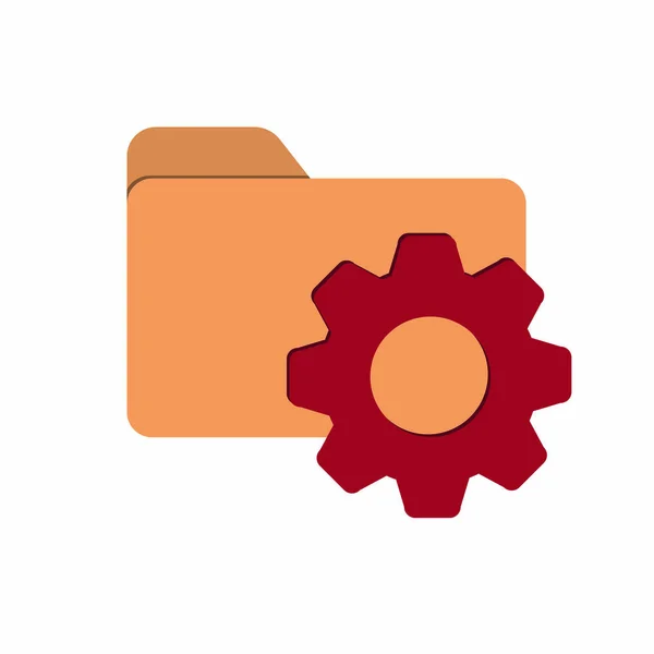 Ikona Koloru Wektorowego Folderu Przekładnią Symbol Ustawiania Parametrów Ilustracja Stockowa — Wektor stockowy