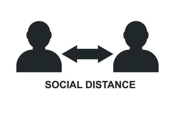 社会的距離のベクトルアイコン 白を基調としたフラットデザイン — ストックベクタ