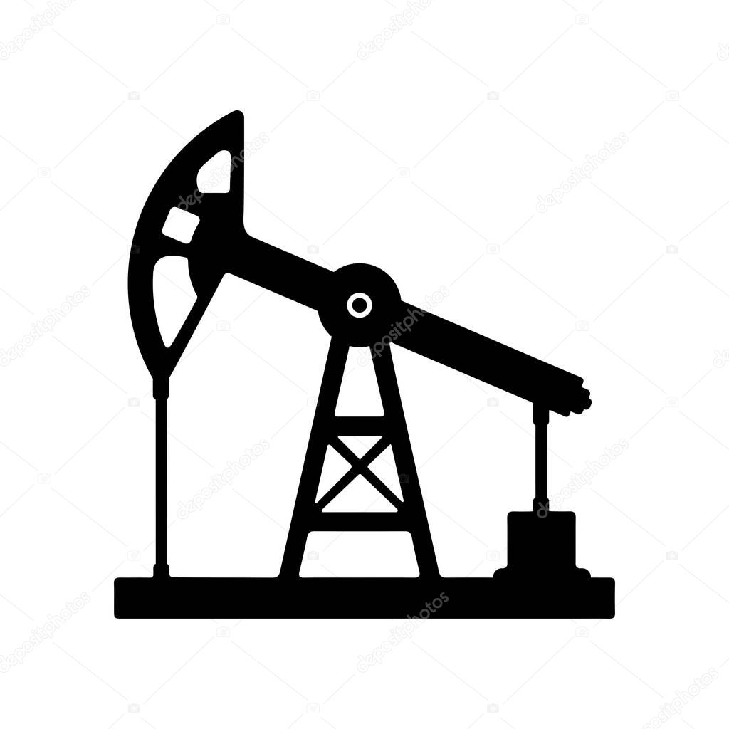 Vector icon of an oil or gas pump. A simple stock design, blank, outline, isolated on white background
