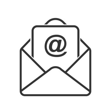 Basit vektör posta simgesi. Hisse tasarımı beyaz bir arkaplanda izole edilmiş, boş bir ana hatla.