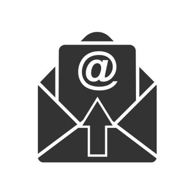 Harfi açmak için basit bir vektör posta simgesi. Hisse tasarımı beyaz bir arkaplanda izole edildi