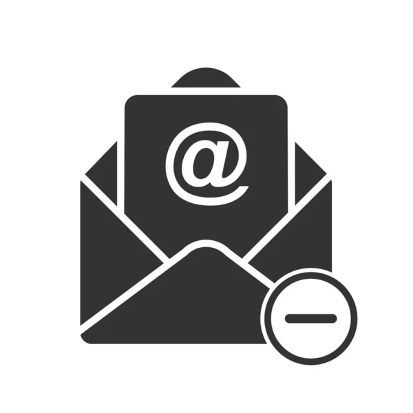 Απλό Διανυσματικό Εικονίδιο Αλληλογραφίας Διαγραφή Email Σχεδιασμός Αποθέματος Που Απομονώνεται — Διανυσματικό Αρχείο