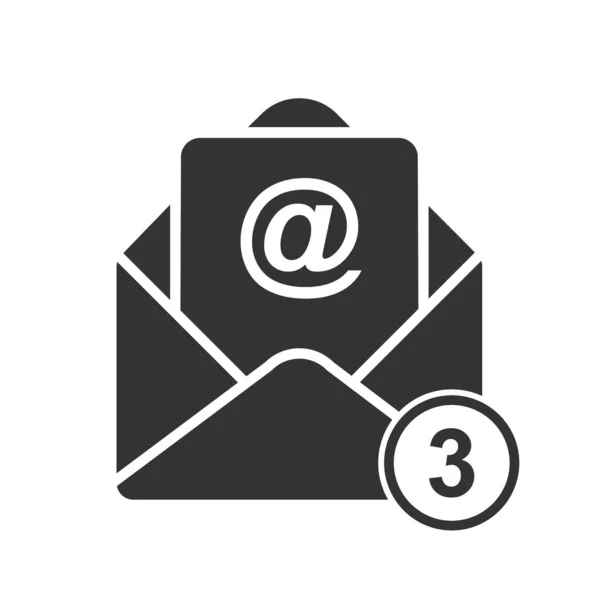 Simple Icono Correo Vectorial Con Número Mensajes Diseño Stock Aislado — Vector de stock