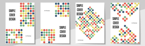 Geometrik Kapak Tasarım Şablonları Biçimi Kitapların Dergilerin Defterlerin Albümlerin Kitapçıkların — Stok Vektör