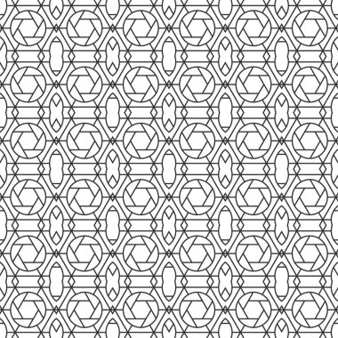 Kusursuz vektör deseni. Geometrik soyut arkaplan, ince çizgiler. Stock monokrom dokusu.