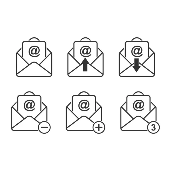 Set Vector Email Icons Stock Illustration Empty Polygon Isolated White — Stock Vector