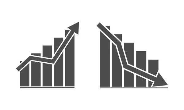 Set Vector Icon Charts Growth Decline Business Finance Stock Illustration — Stock Vector