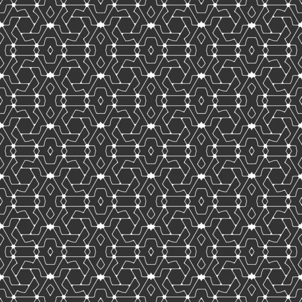 Nahtloses Vektormuster Geometrischer Abstrakter Hintergrund Feine Linien Stock Monochrome Textur — Stockvektor