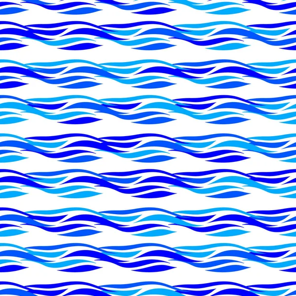 Vektor Abstrakte Meereswellen Nahtlose Muster Lagerillustration Für Hintergründe Textilien Und — Stockvektor