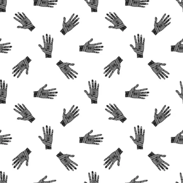 Векторный Бесшовный Рисунок Ладонь Руки Склад Иллюстрации Фона Текстиля Упаковки — стоковый вектор