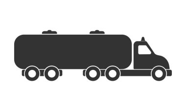 Tankı olan bir arabanın ikonu. Beyaz bir grup üzerinde izole edilmiş vektör illüstrasyonu