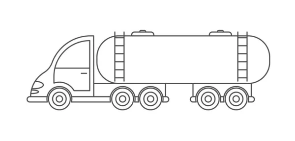 带有坦克的拖拉机的矢量图标 简单的设计 一个在白色背景上隔离的空轮廓 网站和应用程序的着色设计 — 图库矢量图片
