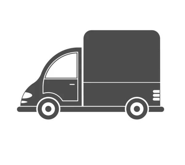 Διανυσματικό Εικονίδιο Αυτοκινήτου Εμπορικού Φορτηγού Απλός Σχεδιασμός Γεμάτο Περίγραμμα Που — Διανυσματικό Αρχείο