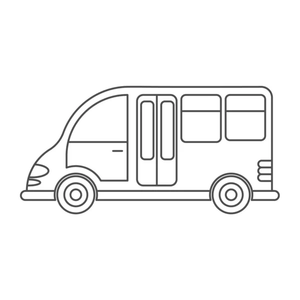 Векторна Піктограма Автомобіля Або Комерційного Фургона Простий Дизайн Порожній Контур — стоковий вектор
