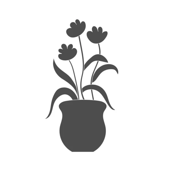 Ilustração Vetorial Uma Flor Ilustração Estoque Isolado Fundo Branco Silhueta — Vetor de Stock