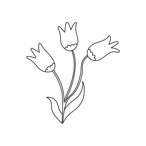 Bir Çiçeğin Vektör Çizimi Tematik Çizimler Hatıra Defteri Için Beyaz — Stok Vektör