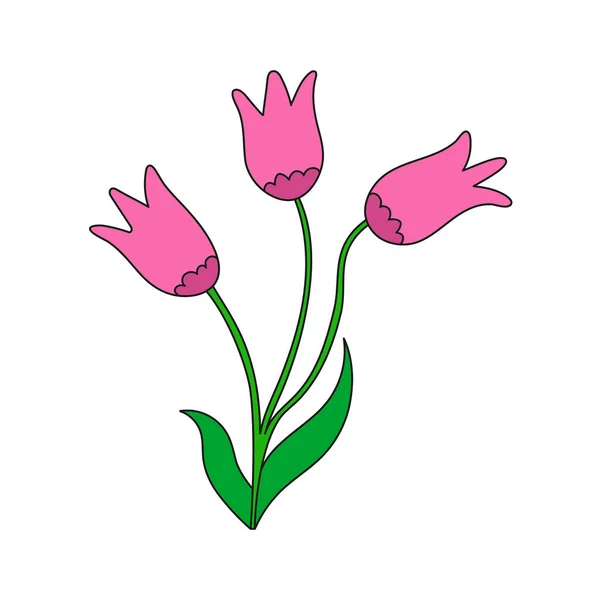 Ilustração Cores Vetorial Uma Flor Ilustração Estoque Isolado Fundo Branco — Vetor de Stock