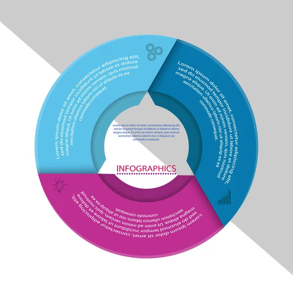 Infographie Modèle Vectoriel Stock Trois Étapes Pour Conception Pages Web — Image vectorielle