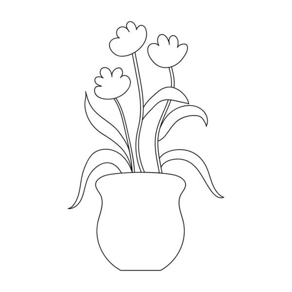 Illustration Vectorielle Une Fleur Illustration Stock Isolée Sur Fond Blanc — Image vectorielle