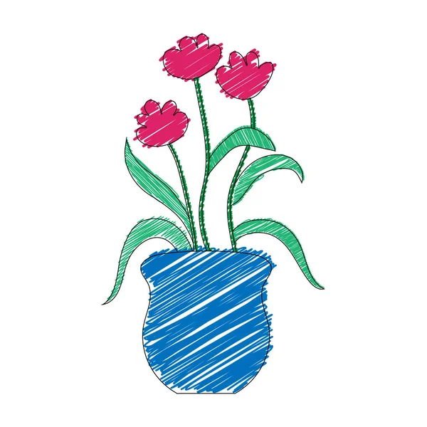 Bir Çiçeğin Vektör Rengi Çizimi Tematik Çizimler Çocuk Kitapları Için — Stok Vektör