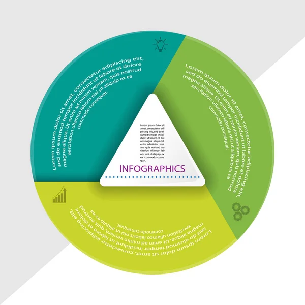 Infographics Vektorová Šablona Tří Fází Pro Návrh Webových Stránek Grafy — Stockový vektor