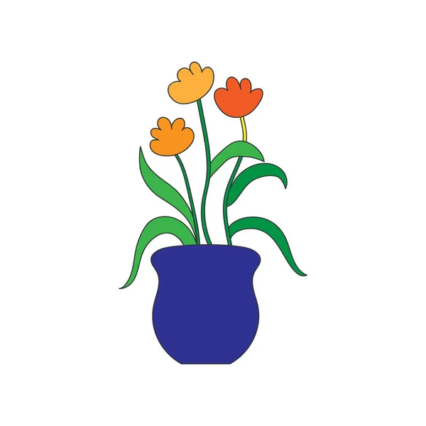 Ilustração Cores Vetorial Uma Flor Ilustração Estoque Isolado Fundo Branco — Vetor de Stock