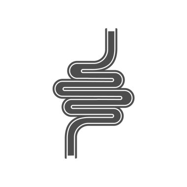 Bağırsak. Vektör tasarımı. Stok illüstrasyonu beyaz bir arkaplanda izole edildi.