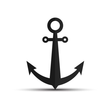 Çapa. Basit vektör silueti. Stok illüstrasyonu beyaz bir arkaplanda izole edildi.