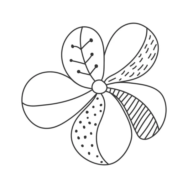 Векторні Ілюстрації Квітки Порожні Контури Ізольовані Білому Тлі Простий Стиль — стоковий вектор